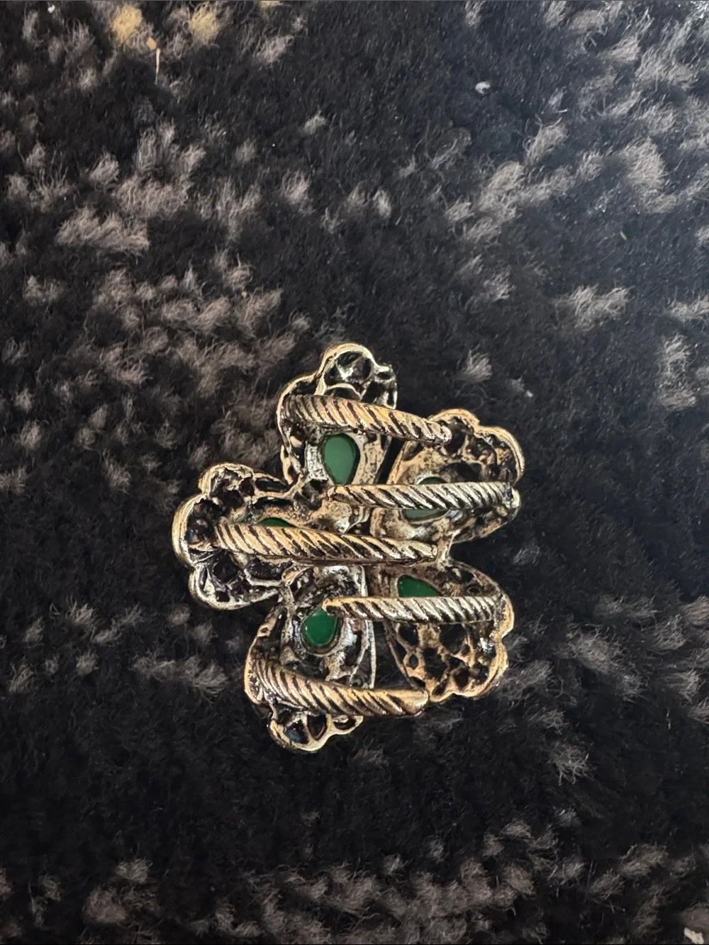 Vintage-Boho Green and Blue Rhinestone Butterfly Hair Clip NEW 🏷️
